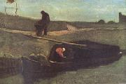 Vincent Van Gogh Peat Boat with Two Figures (nn04) painting